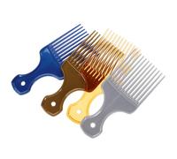 DIYEAH Ensemble de 4 Peignes à Cheveux Coiffants pour Femmes et Hommes, Peignes à Dents Larges en Plastique Solide, Couleurs Noir, Bleu Roi, Argenté et Doré, Kit Professionnel