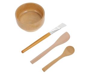 DIYEAH Ensemble de Bols en Bois Kit D'outils DIY pour Masque Facial Léger et Doux Peau pour Voyage et Soins Visage Féminin