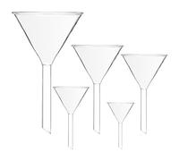 DIYEAH Entonnoir Triangulaire en Verre Haute Résistance Chimique 5pcs pour Transfert D'extraits en Chimie Analytique pour Laboratoire Tube Long