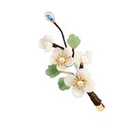 DIYEAH Épingle à Cheveux Style Chinois en Alliage et Résine, Motif Fleur Délicate, Pince à Cheveux pour Femme, Accessoire Chignon Élégant pour Mariage et Usage Quotidien