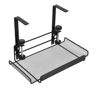 DIYEAH Étagère à Pinces de Bureau en Acier Carbone Noir Plateau Spacieux et Supporte les Charges Lourdes, Réglable de 4,5 à 8,5 Cm, pour Tables D'artistes et Bibliothèques