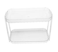 DIYEAH Étagère de Rangement Salle de Bain Niveaux Pet Transparent Organisateur Cosmétique Pratique pour Comptoir et Coin Double Plateau pour Stockage et Organisation