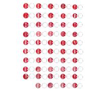 DIYEAH Étiquettes Numériques Plaques Numérotées Pratiques 50 en Aluminium Anneau Porte-clés Rouge pour Clés et Clés USB, Adaptées aux et Propriétaires