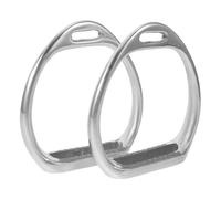 DIYEAH Étriers de Selle D'équitation en Acier Inoxydable Argenté, Paire Unique, Équipement Équestre Sécurisé et Antidérapant pour Selle Anglaise, Fixation Robuste Adaptée à