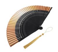 DIYEAH Éventail Pliable de Mariage avec Pompon et Bordure Dorée Éventail Pliant Portable pour Femmes et Filles Décoration de Fête Soi-même