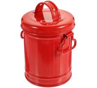 DIYEAH Fer Rouge Mini Poubelle de Bureau Organisation Multifonction, avec Couvercle et Seau de Rangement pour Bureau et Coin Travail