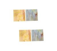 DIYEAH Feuilles De Vitraux Mosaïque 4 Pièces 3.94X3.94 Pouces Feuilles De Verre Pour Art Bricolage Décoration Maison Et Murale Cathédrale