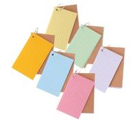 DIYEAH Fiches Bristol Perforées 300 Pcs Multicolores Avec Anneau, Papier Kraft Couverture, Cartes Mémoire Double Face Lignées, Fournitures Scolaires Université Bureau, Organisateur Pratique Pour Étude
