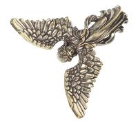 DIYEAH Figurine Ange Laiton Vintage Statue Ailes Ange Gardien Décoration de Bureau Feng Shui Ornement Cupidon pour Chambre Sculpture Protectrice et