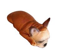 DIYEAH Figurine Bulldog Solide Petite Modèle Animal Décoratif pour Garçon Fille Éducatif et Ornement Maison Statuette Chien Couché Réaliste pour Décoration et Jeu