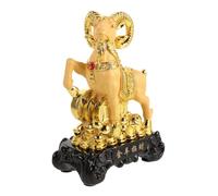 DIYEAH Figurine de Chèvre du Zodiaque 2027 en Résine, Finition Scintillante | Souvenir de Collection, Motif Nouvel An Chinois, Aspect Élégant avec Textures Laineuses, pour Bureau