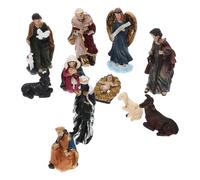 DIYEAH Figurine Religieuse Nativité en Résine 16X115X3 CM Ensemble Décoratif de Crèche pour Décoration de Table de Noël Sculpture Artistique Religieuse Présent Spirituel pour