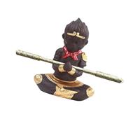 DIYEAH Figurine Sun Wukong pour Aquarium avec Base Pondérée Sculpture Méditative Bouddha Ornement Résistant Décoloration pour Décoration de Jardin Aquatique