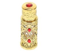 DIYEAH Flacon de Parfum Arabe 3 Ml en Verre Rechargeable, Distributeur D'huile de Parfum Portable en Verre Doré, Flacon de Voyage Cosmétique pour Huiles Essentielles, Stockage Pratique