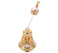 DIYEAH Flacon de Parfum Décoratif Style Moyen-Oriental en Verre 1 Pièce, Flacon D'huile Essentielle Portable Or Blanc, Petit Récipient Étanche pour Voyage et Aromathérapie