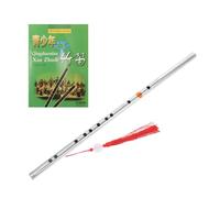 DIYEAH Flûte G en Acier Inoxydable, Flûte Dizi Classique, Argentée, Design Traditionnel, pour Débutants et Musiciens Techniques, Jeu D’ensemble, Divers Genres Musicaux