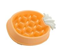 DIYEAH Gamelle Anti-glouton pour Chien Mangeoire Lente en Plastique Jaune Taille Moyenne pour Animaux de Compagnie Favorisant Digestion et Apprentissage