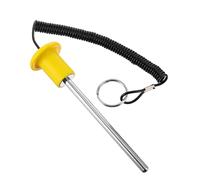 DIYEAH Goupille Magnétique en Acier Corde de Traction Jaune 8x125 Mm, Accessoire pour Pile de Poids de Fitness, Boulon Magnétique Compatible Équipements de Musculation, Usage Gym et