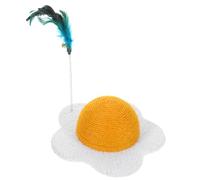 DIYEAH Griffoir pour Chat Rond de Jaune d'Œuf pour Chat Résistant à l'usure en Sisal Naturel Mini Taille Compacte Plumage Colorées Aléatoires Protection des Meubles Couleur Aléatoire