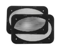 DIYEAH Grille de Protection Rectangulaire 16,2 X 11,3 CM pour Haut-Parleurs Audio de Voiture, Cache Anti-Poussière en Métal Noir, Lot de 2 Pièces, Protection pour Caisson de Basses et