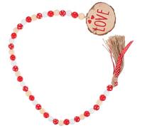 DIYEAH Guirlande de Perles Bois Naturel avec Glands Décoration Murale Rustique pour Saint-Valentin et Mariage Guirlande Suspendue DIY pour Fête et Cadeau Noces Bois