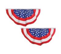 DIYEAH Guirlande Décorative Drapeau Américain D’éventail 2 Pièces 45x90 Cm pour Jardin Extérieur Fête de L’indépendance et Célébration du Veterans Day, Bannière Patriotique Résistante