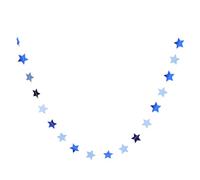 DIYEAH Guirlande Étoiles Pailletées 2m Bleu Foncé, Décorations Suspendues en Papier Miroir pour Fête D’garçon et Filles, Anniversaire, Mariage et Décoration Salle de Classe