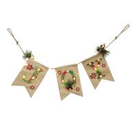 DIYEAH Guirlande Lumineuse Bannière de Noël en Lin Naturel Décoration Suspendue avec Lettres Joy Ornement de Fête pour Intérieur et Extérieur Décoration de Noël Chaleureuse et Festive