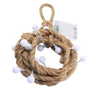 DIYEAH Guirlande Lumineuse LED à Globes en Corde de Jute 3 Mètres 20 LED Décoration Intérieure et Mariage Guirlande Suspendue à Piles pour Chambre et Fête