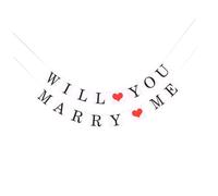 DIYEAH Guirlande Papier « Veux-tu M'épouser » pour Demande en Mariage, Bannière Décorative Suspendue, Lettres Imprimées, Décoration Voiture Mariage, Fête et Événement Romantique