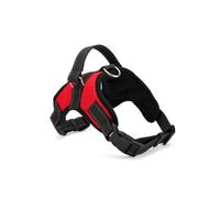 DIYEAH Harnais pour Chien Moyen Oxford Rouge Harnais de Traction Confortable avec Boucle Plastique à Libération Rapide Adapté Aux Promenades et Entraînements