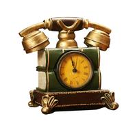 DIYEAH Horloge Décorative De Téléphone Vintage En Résine Verte, Ornement Créatif Pour Bureau Et Chambre, Décoration Intérieure Rétro, Objet Décoratif Unique En