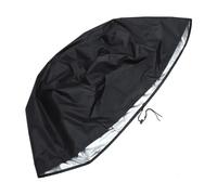 DIYEAH Housse de Foyer Rond 420d Oxford, Couverture Extérieure Noire | Cordon Élastique, Liens de Serrage et Sangles, Protection Complète pour Barbecue, Jardin et Terrasse