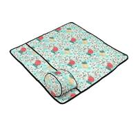 DIYEAH Housse De Table pour Machine À Coudre avec Poches Motif Floral en Coton Facile À Plier Décorative