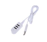 DIYEAH Hub Multiport 3usb Blanc Chargeur 3a, Rallonge USB Multiple 1,2 M en Plastique, Mini Compact pour Ordinateur Portable et Prise Triple