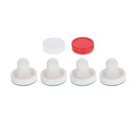 DIYEAH Jeu de 2 Poussoirs Blancs 60 Mm et 8 Palets Ronds Rouges et Blancs 51 Mm en Plastique pour Table de Hockey sur Air - Accessoires de Remplacement pour Jeux D’Arcade en Salle
