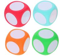 DIYEAH Jeux de Dés en Classe pour Activités Pédagogiques et Formation Professionnelle Dés Éducatifs en Mousse Eva 6cm avec Surface Effaçable, Lot de 4 Cubes Innovants