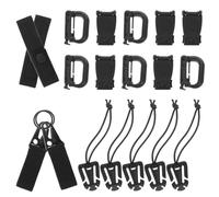 DIYEAH Kit 19 Pièces D’Accessoires Tactiques pour Paquet à Dos - Clips pour Tube D’hydratation, Boucles de Gestion des Sangles, Anneaux - Compatible Gilet et Système de Portage,