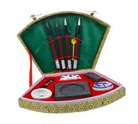 DIYEAH Kit Calligraphie Chinoise Complet Avec Pinceaux Pierres À Encre En Céramique Et Boîte De Rangement Ensemble De Calligraphie Pour Débutants Et Amateurs D'Écriture Traditionnelle