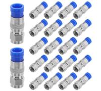 DIYEAH Kit de 40 connecteurs pour câble RG6 : Adaptateur de Compression de Type F pour câble coaxial - Embouts pour coaxial RG6 - Adaptateur pour installations d'antennes