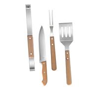 DIYEAH Kit de Barbecue en Acier Inoxydable avec Manches en Bois Design Léger et Confortable Ensemble D'ustensiles Complet pour Camping et Barbecue en Plein Air