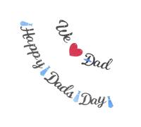 DIYEAH Kit de Décorations Fête des Pères en Papier Pailleté Guirlande et Banderole « We Dad » 1 Set Festif pour Décoration de Table et Accessoires Photo pour Anniversaire et Fête en