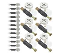 DIYEAH Kit de Fixation pour Meubles 30 Pièces - Vis de Fixation M6 Connecteurs à Came en Alliage Tiges Plastiques 35 MM - Kit Complet pour Assemblage Tiroirs Armoires et Tables