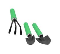 DIYEAH Kit de Jardinage Mini-Outils pour Plantation Bonsaï et Succulentes, Ensemble 3 Pièces en Acier Inoxydable Vert Noir, pour Entretien Intérieur et Culture en Pot, Outils Solide