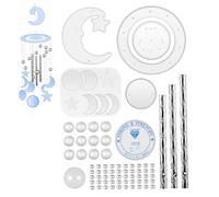 DIYEAH Kit de Moules Silicone Flexible pour Carillon Éolien Extérieur Complet pour DIY Résine Époxy Set de Création de Carillons Décoratifs