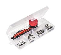 DIYEAH Kit de Réparation 42 Pièces pour Canne à Pêche, Accessoires INOX pour Pointes et Guides, Outil pour Moulinet et Bandeau Anti-Transpiration, Adapté Eau Douce et Eau Salée, Coffret