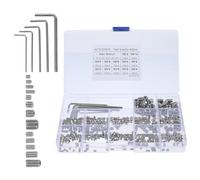 DIYEAH Kit de Vis de Réglage en Acier Inoxydable 304, 400 Pièces M3 M4 M5 M6 M8, Vis sans Tête à Tête Plate, Assortiment Complet pour Réparation et Assemblage en Pc, Accessoires Salle