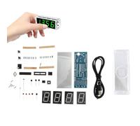 DIYEAH Kit d'Horloge Numérique DIY LED à Microcontrôleur Scm Boîtier Vert Composants Électroniques à Assembler Kit d'Horlogerie Électronique pour Bricolage Éclairage Contrôlé par