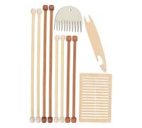 DIYEAH Kit D'outils de Tissage en Bois pour Loisirs Créatifs DIY Comprenant Peigne à Tisser, Navette, Planche de Tressage et Crochet pour Débutants