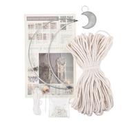 DIYEAH Kit et Anneau Métal Attrape-rêves Corde en Coton Soi-même en Macramé Élégant et Facile à Utiliser, pour Décoration Baby Shower